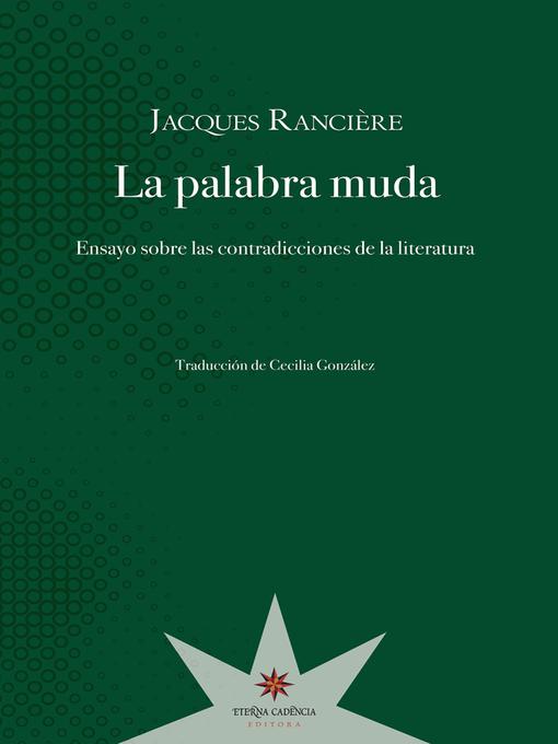 Detalles del título La palabra muda de Jacques Rancière - Lista de espera